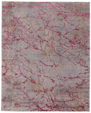 Homeroots 5' X 8' Pink Taupe And Gray Abstract Power Loom Area Rug Pink Polyester 567660