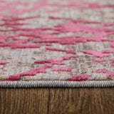 Homeroots 5' X 8' Pink Taupe And Gray Abstract Power Loom Area Rug Pink Polyester 567660