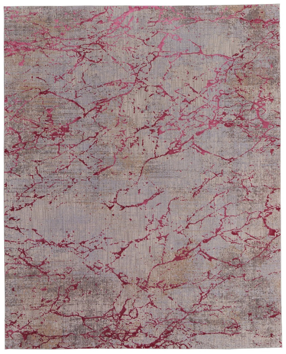 HomeRoots 5' Modern Abstract Area Rug in Pink Taupe and Gray – Durable Power Loomed Design for Any Space 7' X 10' 567661