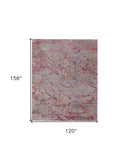 Homeroots 10' X 13' Pink Taupe And Gray Abstract Power Loom Area Rug Pink Polyester 567663