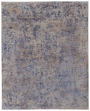 Homeroots 8' X 10' Blue Brown And Tan Abstract Power Loom Area Rug Blue Polyester 567666