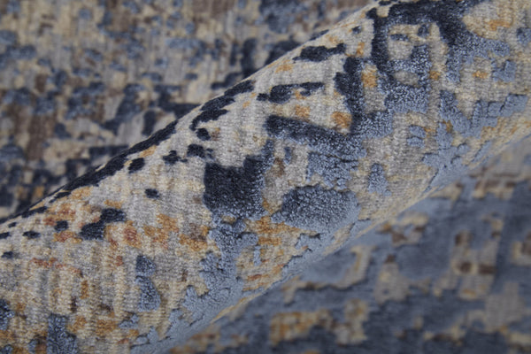 Homeroots 8' X 10' Blue Brown And Tan Abstract Power Loom Area Rug Blue Polyester 567666