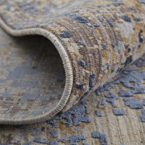 Homeroots 8' X 10' Blue Brown And Tan Abstract Power Loom Area Rug Blue Polyester 567666