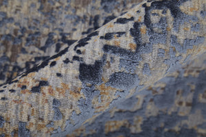 Homeroots 12' X 15' Blue Brown And Tan Abstract Power Loom Area Rug Blue Polyester 567668