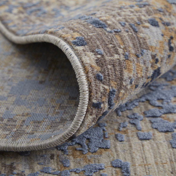 Homeroots 12' X 15' Blue Brown And Tan Abstract Power Loom Area Rug Blue Polyester 567668