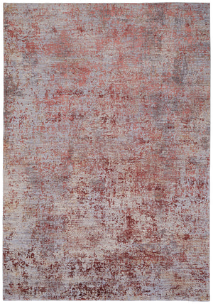 Homeroots 8' X 10' Red And Gray Abstract Power Loom Area Rug Red Polyester 567671