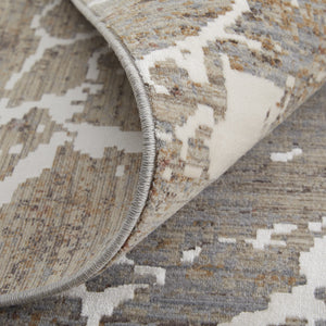 Homeroots 5' X 8' Ivory Brown And Taupe Abstract Power Loom Area Rug Taupe Polyester 567674