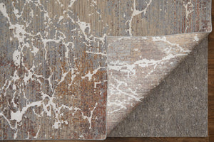 Homeroots 7' X 10' Ivory Brown And Taupe Abstract Power Loom Area Rug Taupe Polyester 567675