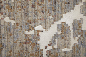Homeroots 8' X 10' Ivory Brown And Taupe Abstract Power Loom Area Rug Taupe Polyester 567676