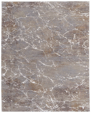 Homeroots 8' X 10' Ivory Brown And Taupe Abstract Power Loom Area Rug Taupe Polyester 567676