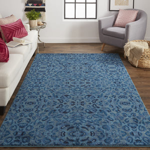 Homeroots 8' Blue Power Loom Runner Rug Blue Polypropylene 567679