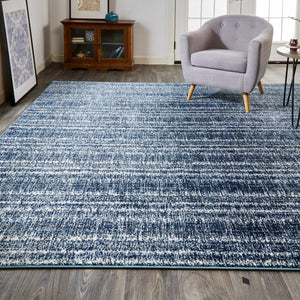 HomeRoots 10' Blue and Ivory Power Loom Area Rug - Stylish, Durable Design for Family Spaces and Easy Care 10' X 13' 567684