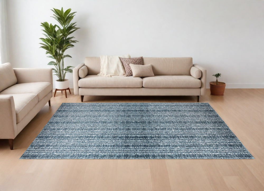 HomeRoots 10' Blue and Ivory Power Loom Area Rug - Stylish, Durable Design for Family Spaces and Easy Care 10' X 13' 567684