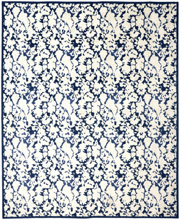 HomeRoots 10' Blue and Ivory Abstract Power Loom Area Rug – Durable, Stylish Design for Everyday Living Spaces 10' X 13' 567692