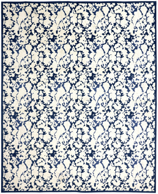 HomeRoots 10' Blue and Ivory Abstract Power Loom Area Rug – Durable, Stylish Design for Everyday Living Spaces 10' X 13' 567692