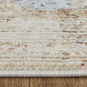 HomeRoots 5' Modern Blue-Gray and Tan Abstract Area Rug - Durable, Stain-Resistant, Perfect for Any Space 7' X 10' 567714