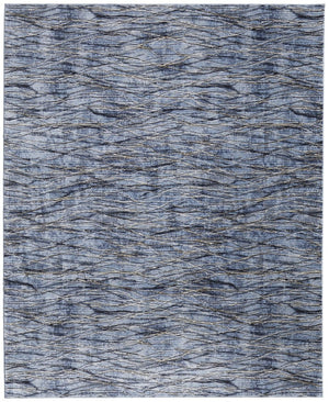 HomeRoots 5' Abstract Power Loom Area Rug in Blue, Ivory & Tan - Modern Design for Stylish Home Decor 7' X 10' 567719