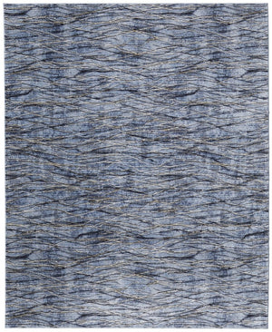 HomeRoots 5' Abstract Power Loom Area Rug in Blue, Ivory & Tan - Modern Design for Stylish Home Decor 7' X 10' 567719