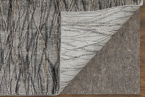 HomeRoots 5' Gray Ivory Tan Abstract Area Rug - Durable, Stain-Resistant, Contemporary Design for Modern Spaces 5' X 8' 567723