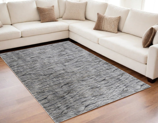 HomeRoots 5' Gray Ivory Tan Abstract Area Rug - Durable, Stain-Resistant, Contemporary Design for Modern Spaces 5' X 8' 567723