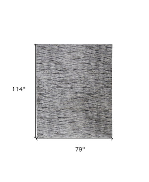 HomeRoots 5' Gray Ivory Tan Abstract Area Rug - Durable, Stain-Resistant, Contemporary Design for Modern Spaces 7' X 10' 567724