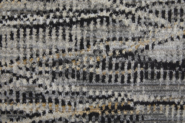 HomeRoots 5' Gray Ivory Tan Abstract Area Rug - Durable, Stain-Resistant, Contemporary Design for Modern Spaces 8' X 10' 567725