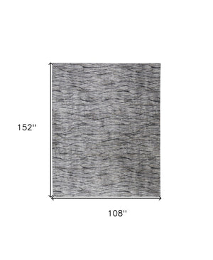 HomeRoots 5' Gray Ivory Tan Abstract Area Rug - Durable, Stain-Resistant, Contemporary Design for Modern Spaces 9' X 13' 567726