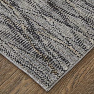 HomeRoots 5' Gray Ivory Tan Abstract Area Rug - Durable, Stain-Resistant, Contemporary Design for Modern Spaces 9' X 13' 567726