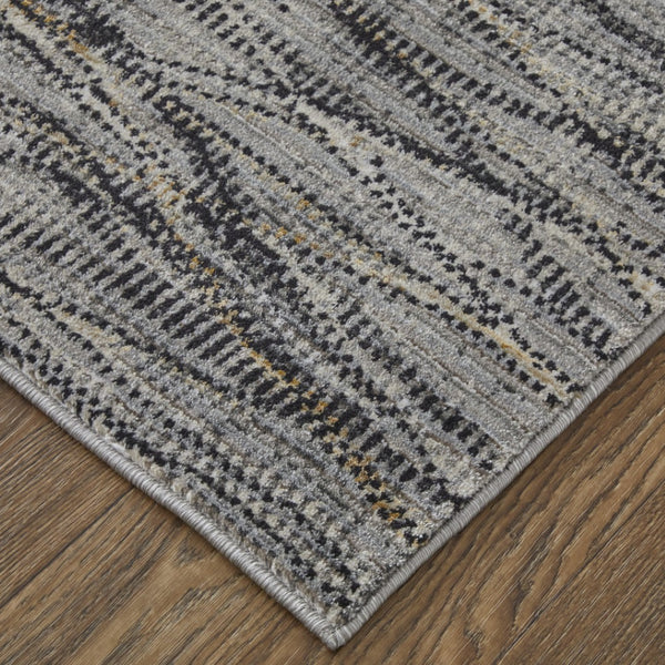 HomeRoots 5' Gray Ivory Tan Abstract Area Rug - Durable, Stain-Resistant, Contemporary Design for Modern Spaces 9' X 13' 567726
