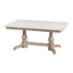 Butler Specialty Danielle Round Pedestal Dining Table With Stunning Marble Top – Elegant Farmhouse Charm Tan,Beige Marble,Mahogany Wood,Plywood 5677415-butler