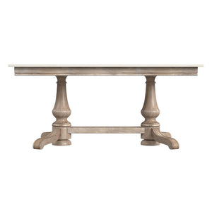 Butler Specialty Danielle Round Pedestal Dining Table With Stunning Marble Top – Elegant Farmhouse Charm Tan,Beige Marble,Mahogany Wood,Plywood 5677415-butler