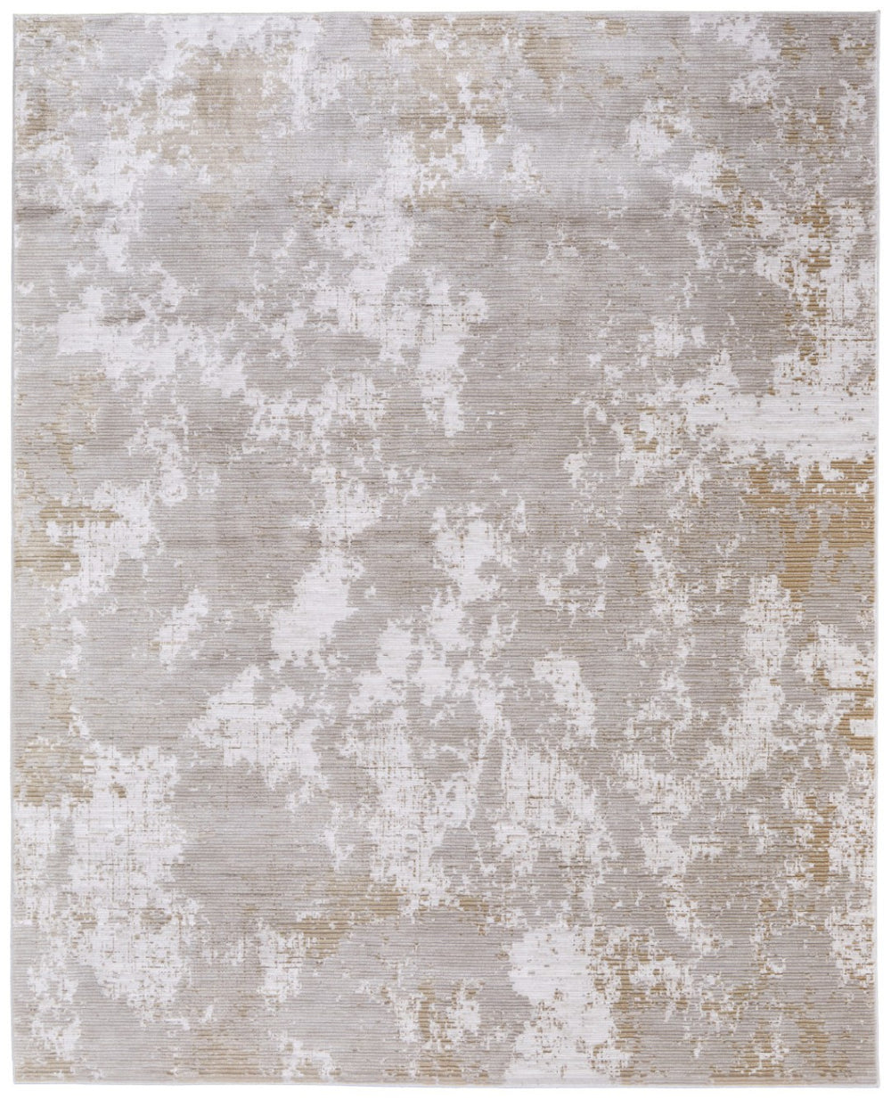 HomeRoots 5' Stylish Gray, Brown, and Ivory Abstract Area Rug – Durable, Stain-Resistant, Kid & Pet Friendly! 9' X 13' 567741