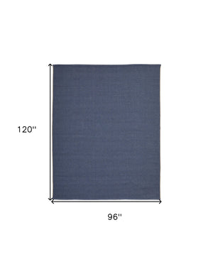 Homeroots 8' X 10' Blue Hand Woven Area Rug Blue Polypropylene 567744