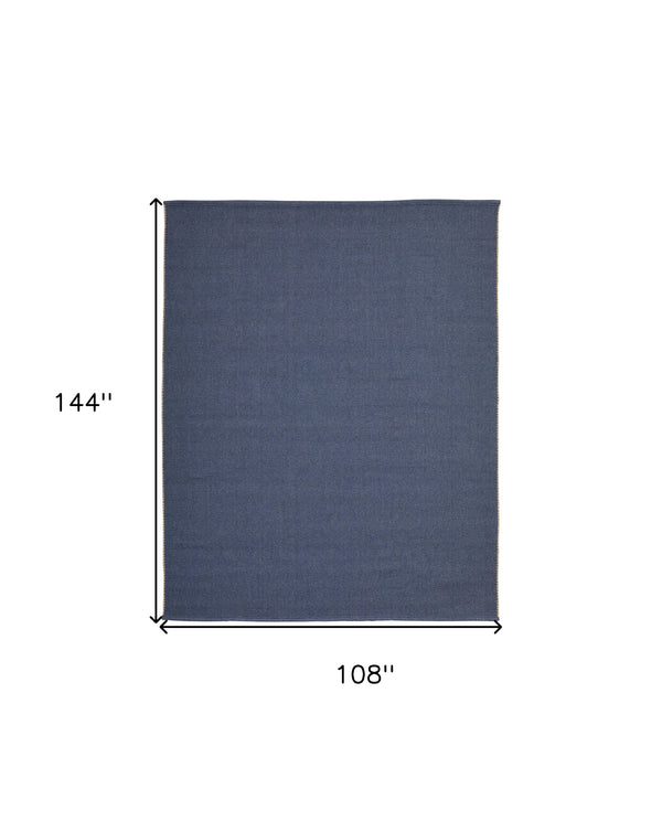 Homeroots 9' X 12' Blue Hand Woven Area Rug Blue Polypropylene 567745