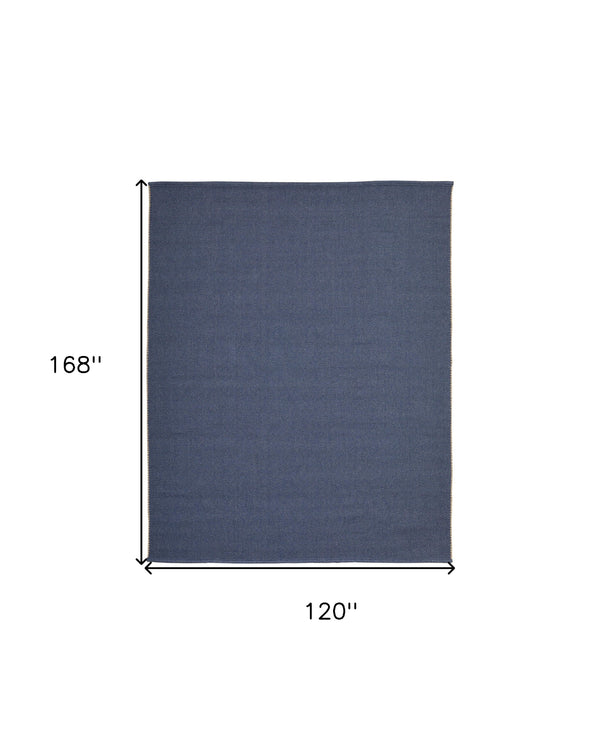 Homeroots 10' X 14' Blue Hand Woven Area Rug Blue Polypropylene 567746