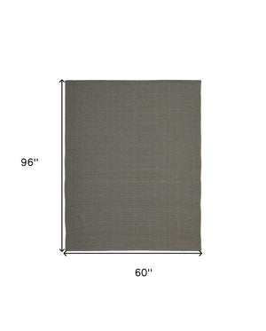 Homeroots 5' X 8' Green Hand Woven Area Rug Green Polypropylene 567748