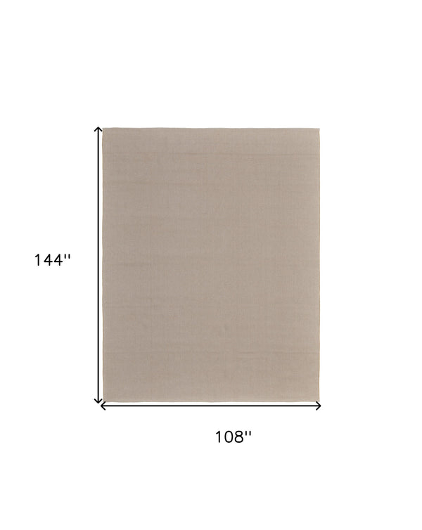 Homeroots 9' X 12' Ivory And Tan Hand Woven Area Rug Ivory Polypropylene 567760