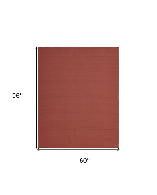 Homeroots 5' X 8' Red And Tan Hand Woven Area Rug Red Polypropylene 567763