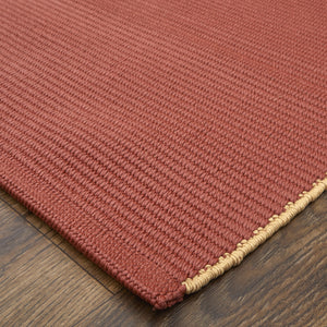 Homeroots 5' X 8' Red And Tan Hand Woven Area Rug Red Polypropylene 567763