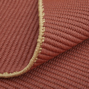 HomeRoots 5' Hand-Woven Red and Tan Area Rug – Unique Artisan Craftsmanship for Timeless Style in Any Room 5' X 8' 567763