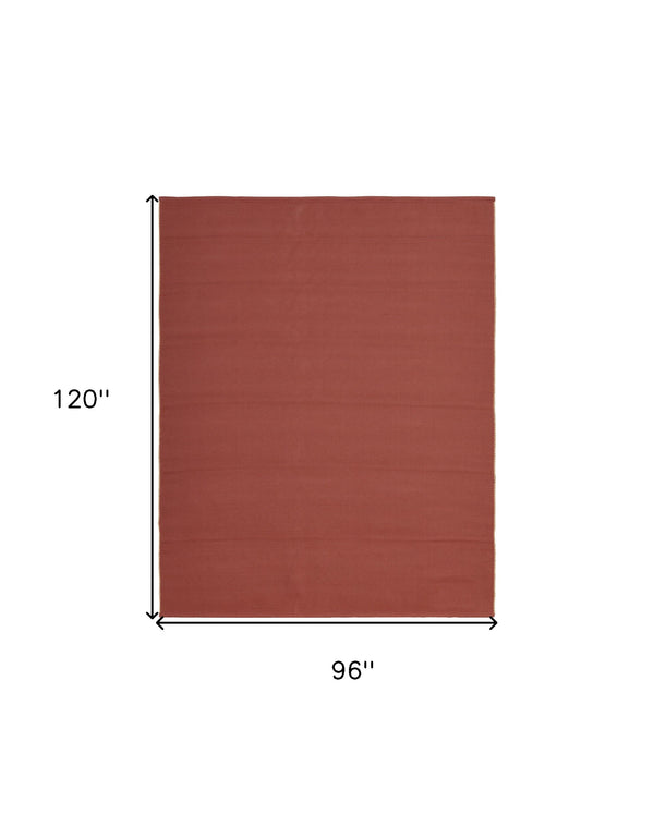 Homeroots 8' X 10' Red And Tan Hand Woven Area Rug Red Polypropylene 567764