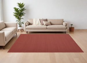 HomeRoots 5' Hand-Woven Red and Tan Area Rug – Unique Artisan Craftsmanship for Timeless Style in Any Room 9' X 12' 567765