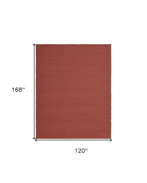 Homeroots 10' X 14' Red And Tan Hand Woven Area Rug Red Polypropylene 567766