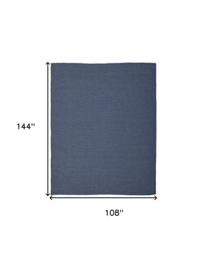 Homeroots 9' X 12' Blue Hand Woven Area Rug Blue Polypropylene 567769