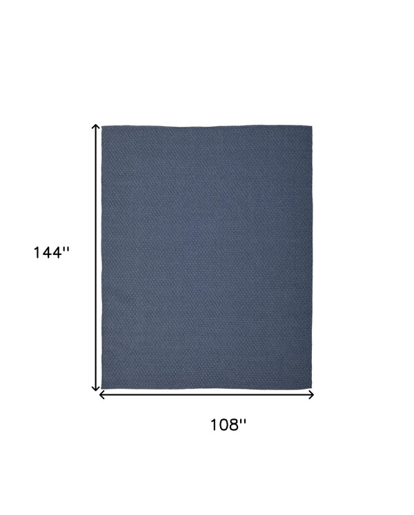 Homeroots 9' X 12' Blue Hand Woven Area Rug Blue Polypropylene 567769