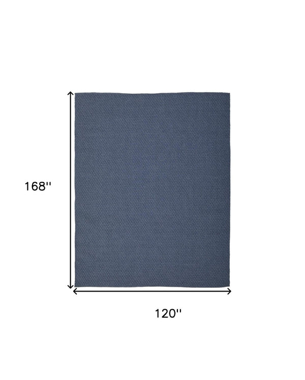 HomeRoots 10' Hand-Woven Blue Area Rug - Artisan Crafted, Stain-Resistant, Durable Design for Large Spaces 10' X 14' 567770