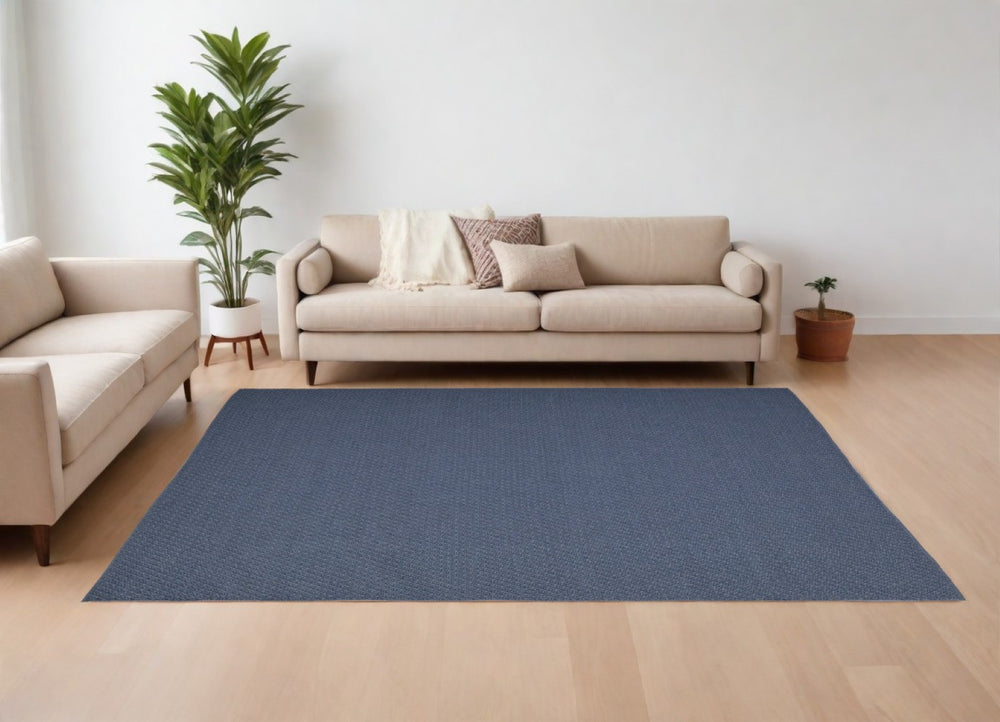 HomeRoots 10' Hand-Woven Blue Area Rug - Artisan Crafted, Stain-Resistant, Durable Design for Large Spaces 10' X 14' 567770