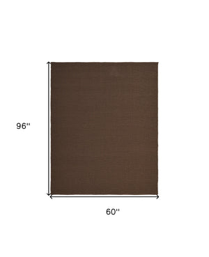 Homeroots 5' X 8' Brown Hand Woven Area Rug Brown Polypropylene 567772