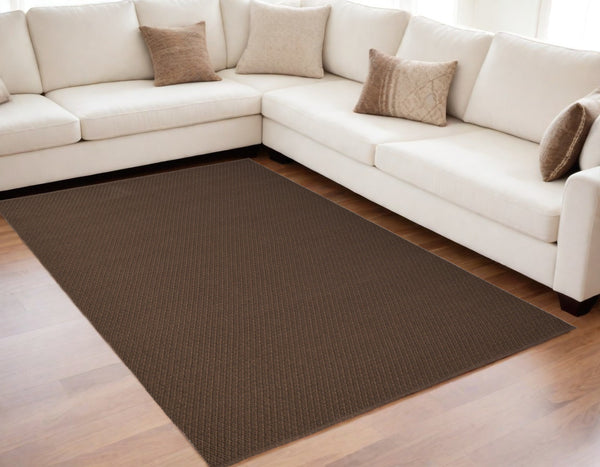 Homeroots 5' X 8' Brown Hand Woven Area Rug Brown Polypropylene 567772