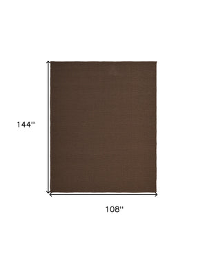 Homeroots 9' X 12' Brown Hand Woven Area Rug Brown Polypropylene 567774